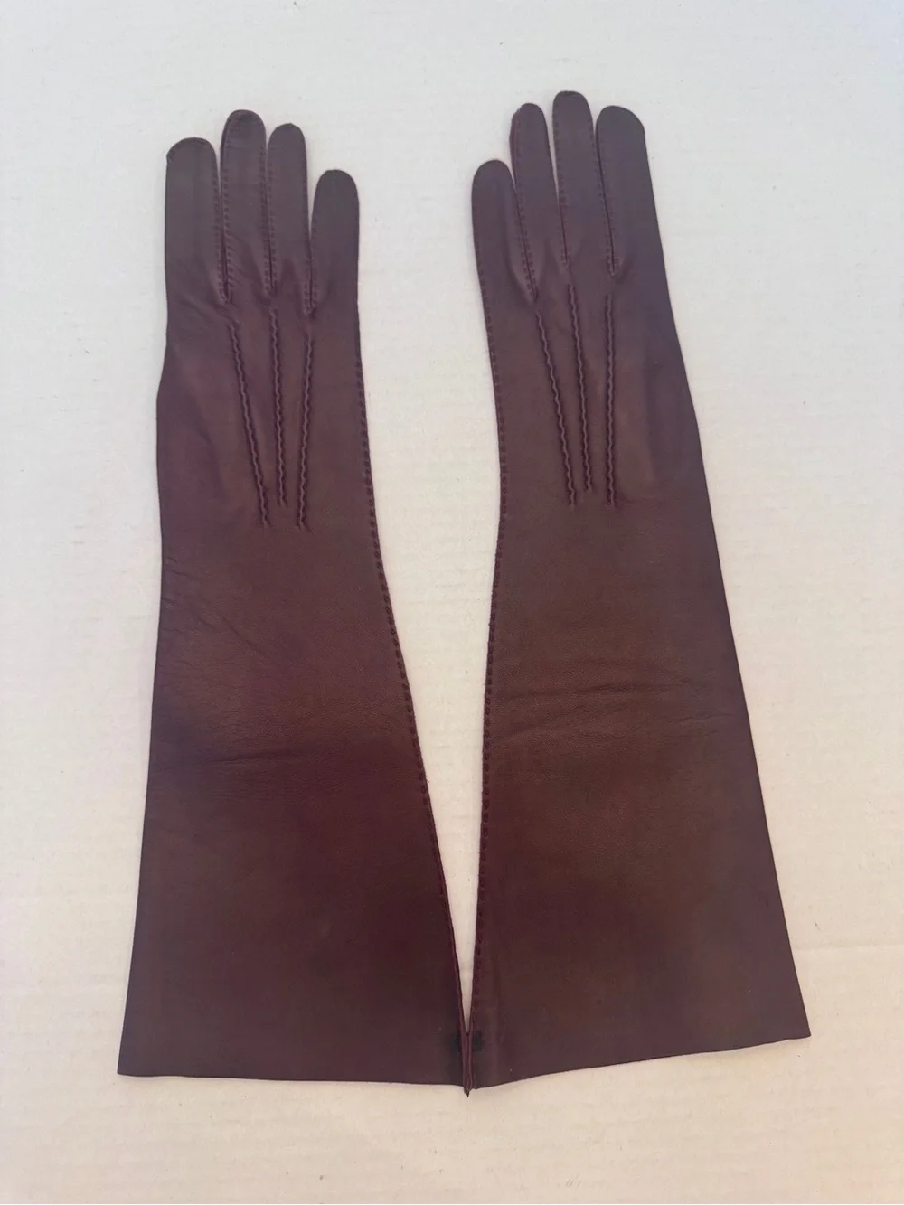 Vtg 1960s Dandoufa Brown Kid Leather Gloves Made in Greece Retro Size 6.5 Small